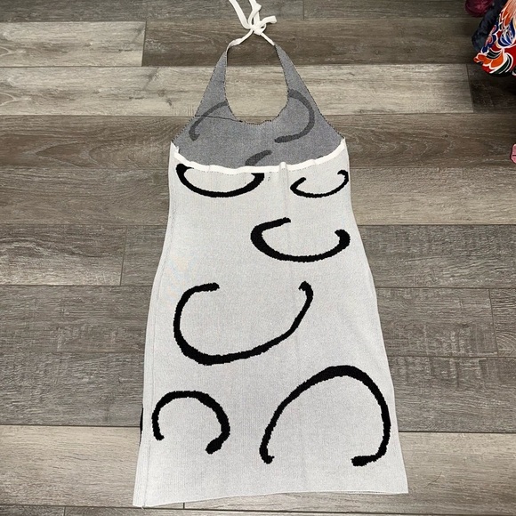 Boho Bare Back Knit Bodycon Halter Dress - Picture 4 of 4